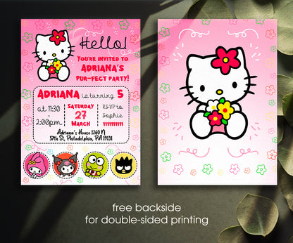 Hello Kitty Sanrio customizable invitation template | Share or Print | WI331