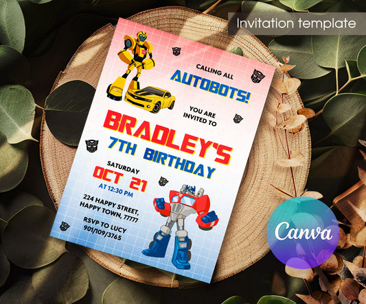Transformers Rescue Bots customizable invitation template | Share or Print | boy | ED674