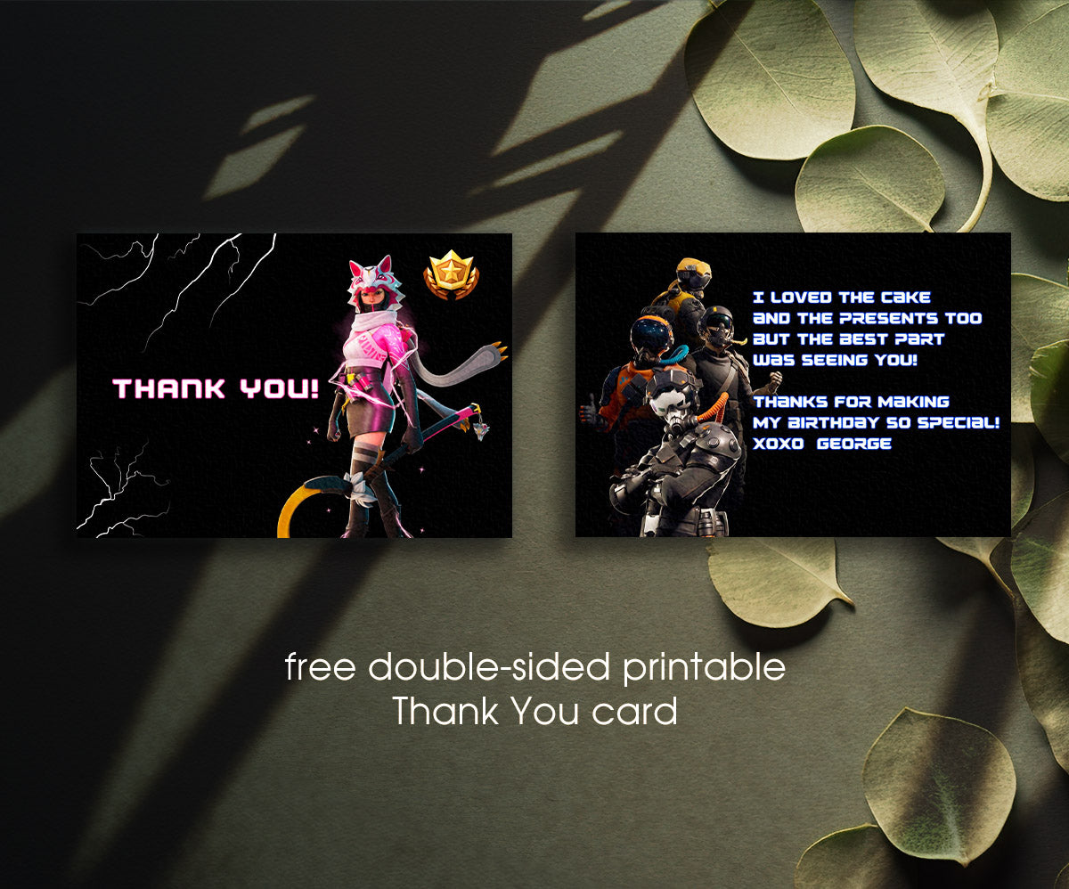 Fortnite Gamer customizable invitation template | Share or Print | boy | FP049