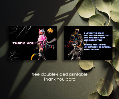 Fortnite Gamer customizable invitation template | Share or Print | boy | FP049