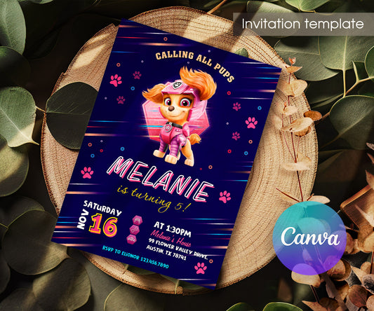 PAW Patrol customizable invitation template | Share or Print | DF674