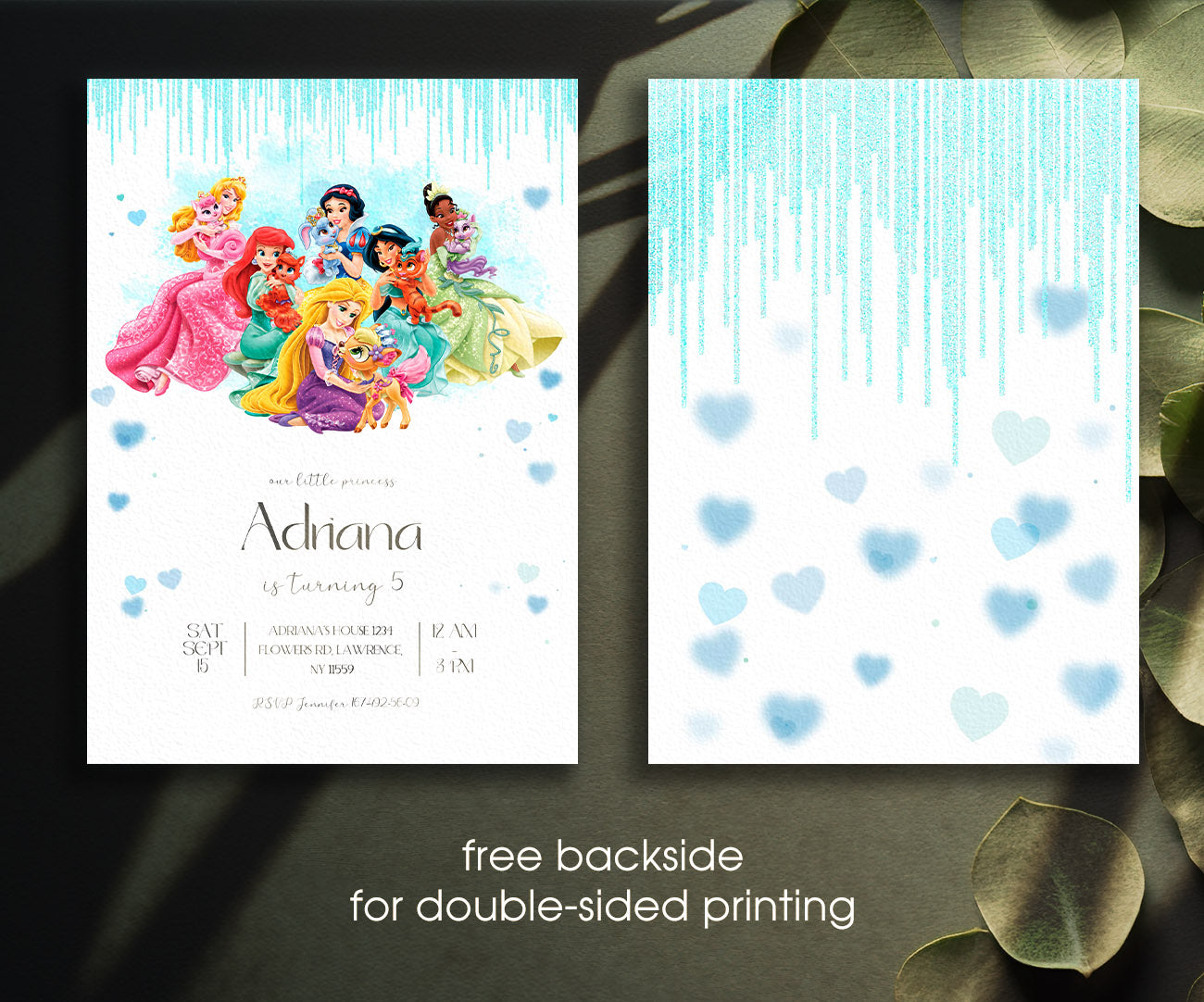Disney Princess customizable invitation template | Share or Print | girl | HI123