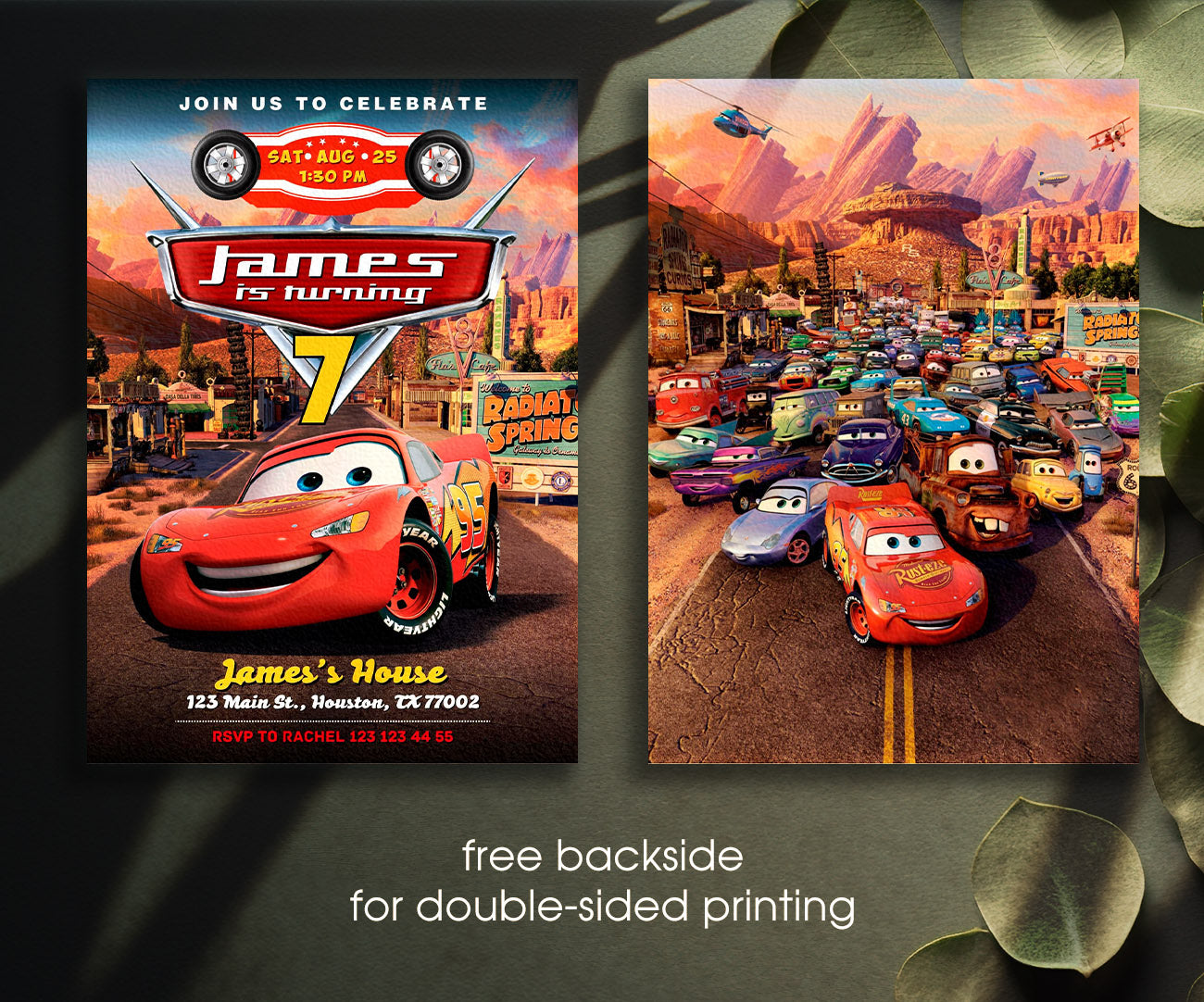 Cars Lightning McQueen customizable invitation template | Share or Print | boy | JN581
