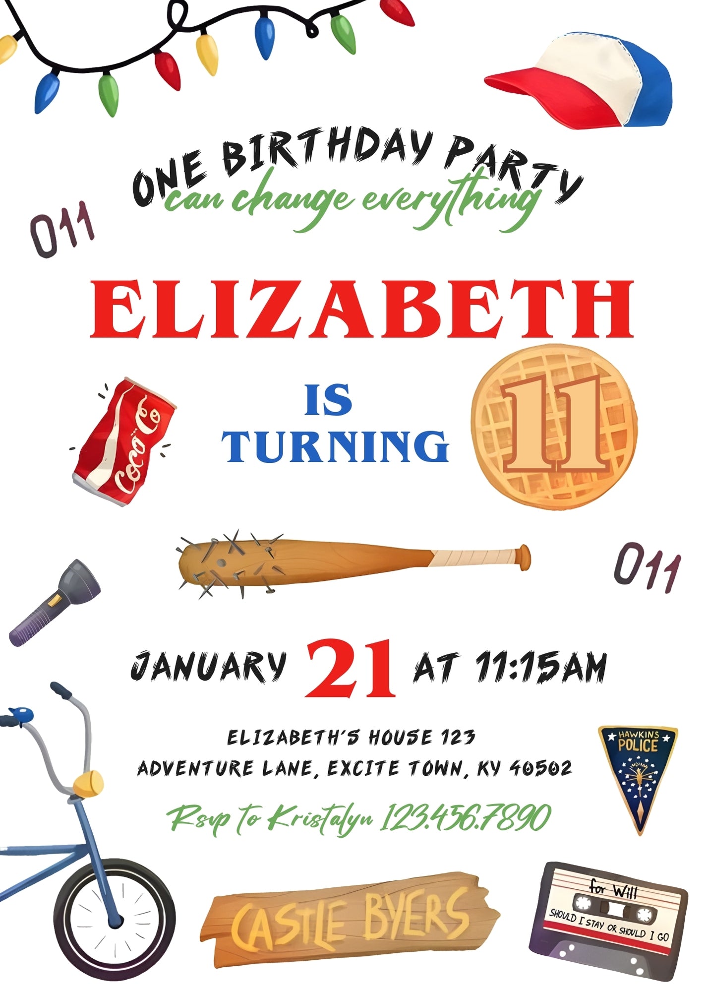 Stranger Things customizable invitation template | Share or Print | NX714