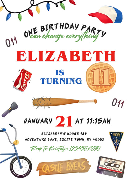 Stranger Things customizable invitation template | Share or Print | NX714