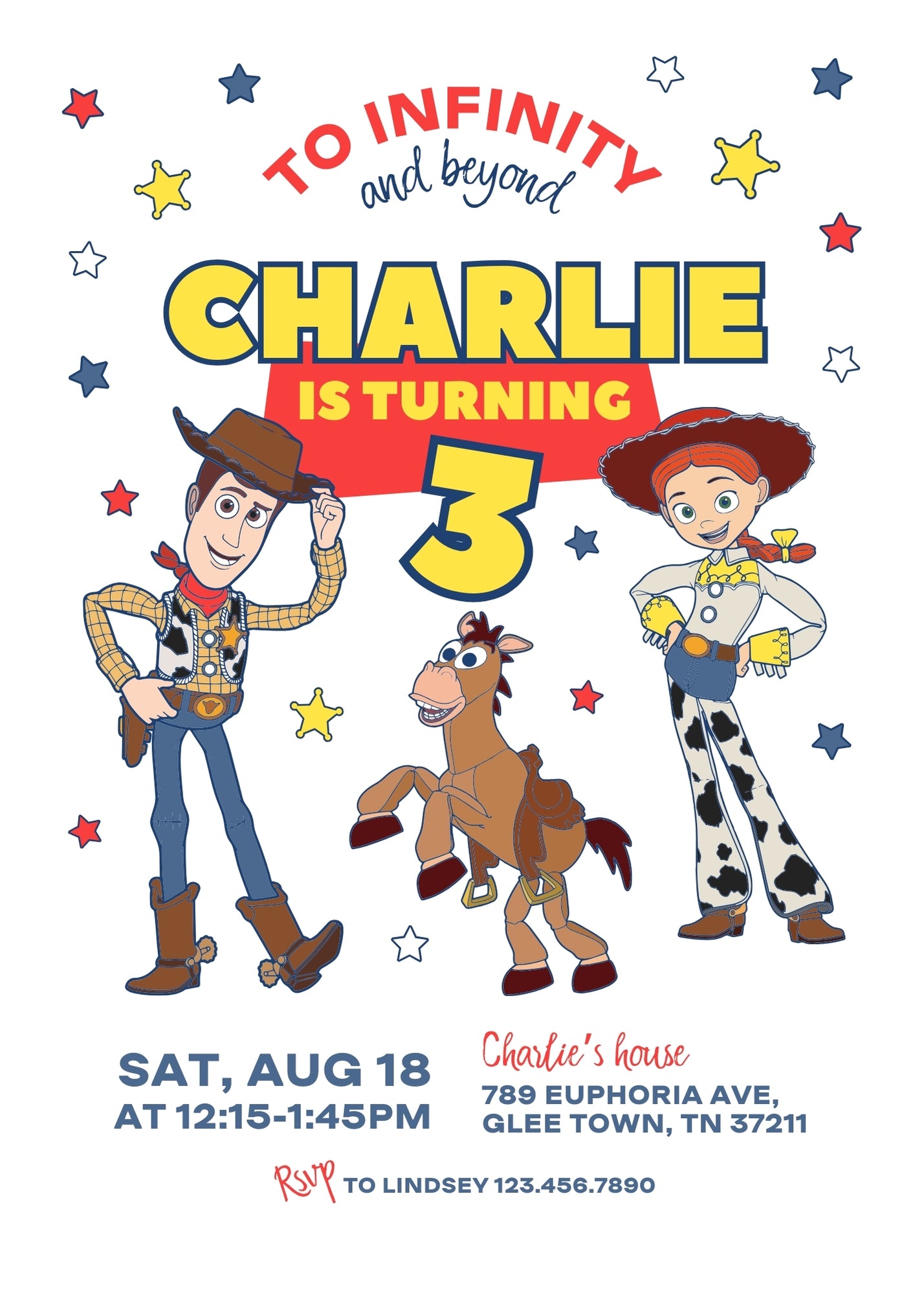 Toy Story Woody customizable invitation template | Share or Print | EY103