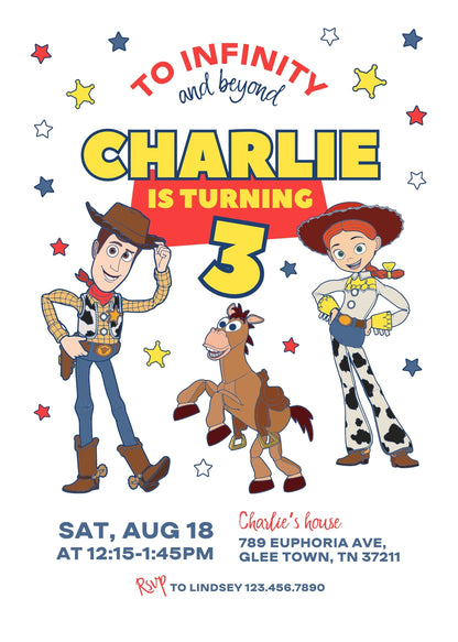 Toy Story Woody customizable invitation template | Share or Print | EY103