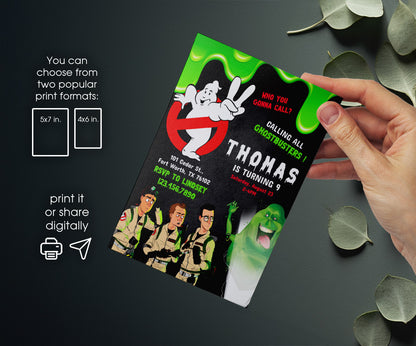 Ghostbusters customizable invitation template | Share or Print | YC921