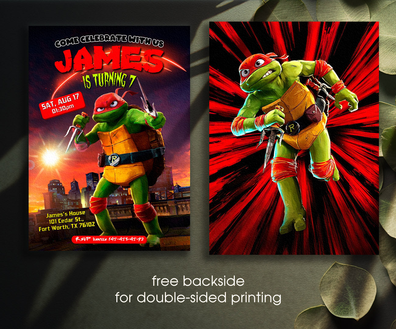 Teenage Mutant Ninja Turtles Mutant Mayhem customizable invitation template | Share or Print | boy | TT609