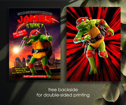 Teenage Mutant Ninja Turtles Mutant Mayhem customizable invitation template | Share or Print | boy | TT609