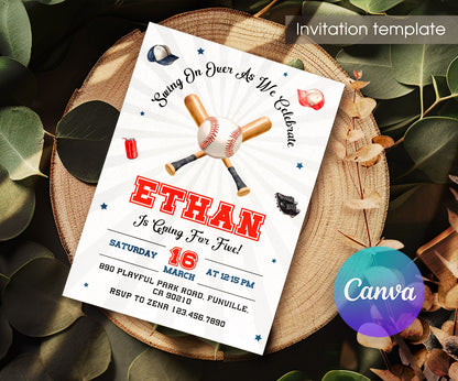 Baseball MLB Sport customizable invitation template | Share or Print | boy | GW126