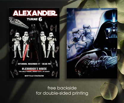 Star Wars Darth Vader customizable invitation template | Share or Print | boy | VQ295