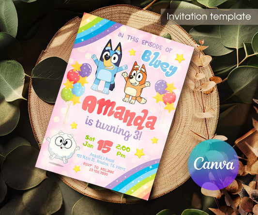 Bluey Bingo customizable invitation template | Share or Print | FK686