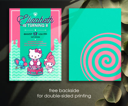 Hello Kitty Sanrio customizable invitation template | Share or Print | GQ584
