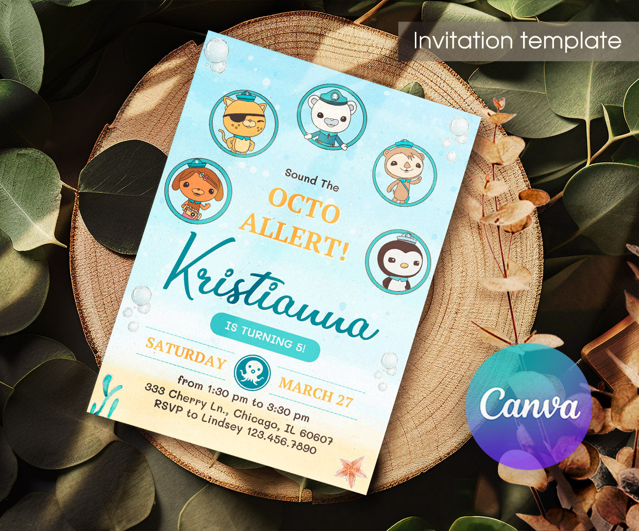 Octonauts customizable invitation template | Share or Print | GB337