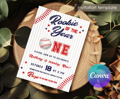 Baseball MLB Sport customizable invitation template | Share or Print | boy | PH780