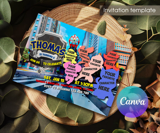 PAW Patrol customizable invitation template | Share or Print | ZK235
