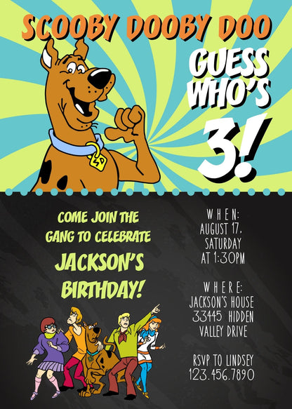 Scooby-Doo customizable invitation template | Share or Print | RK697