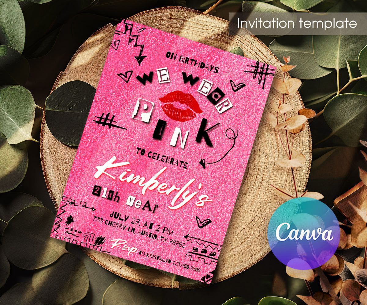Mean Girls customizable invitation template | Share or Print | girl | IJ936