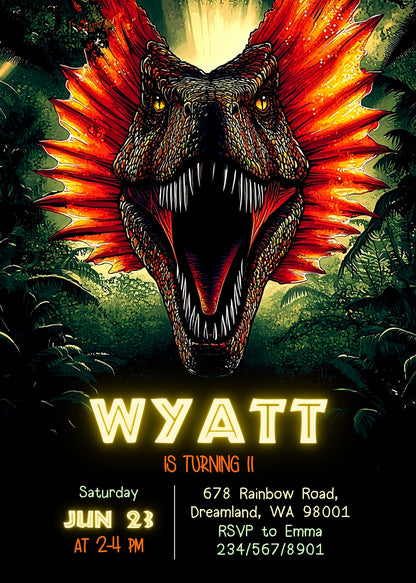 Jurassic World Dinosaur customizable invitation template | Share or Print | CQ863