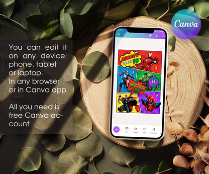 Avengers Marvel Superhero customizable invitation template | Share or Print | boy | TR176