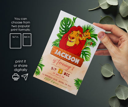 Lion King Simba customizable invitation template | Share or Print | MA960