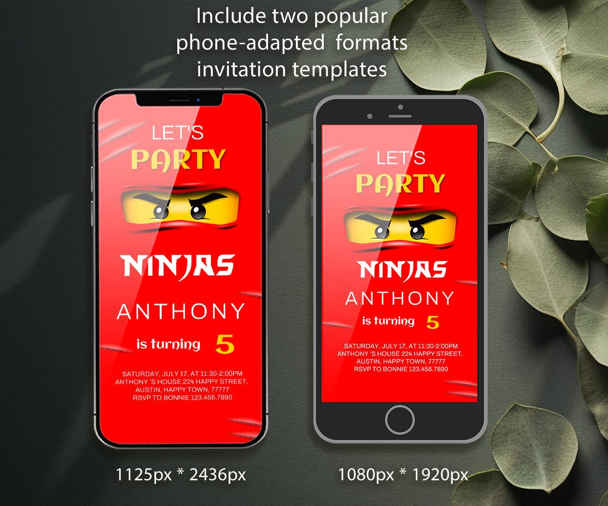 Ninjago Minifigures Lego customizable invitation template | Share or Print | TR222