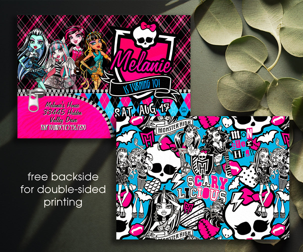 Monster High customizable invitation template | Share or Print | girl | SB335