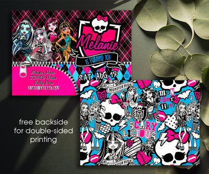 Monster High customizable invitation template | Share or Print | girl | SB335