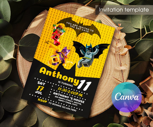 Lego Minifigures customizable invitation template | Share or Print | OD432