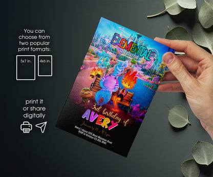 Elemental customizable invitation template | Share or Print | VS934