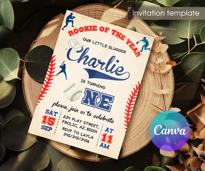 Baseball MLB Sport customizable invitation template | Share or Print | boy | YR073