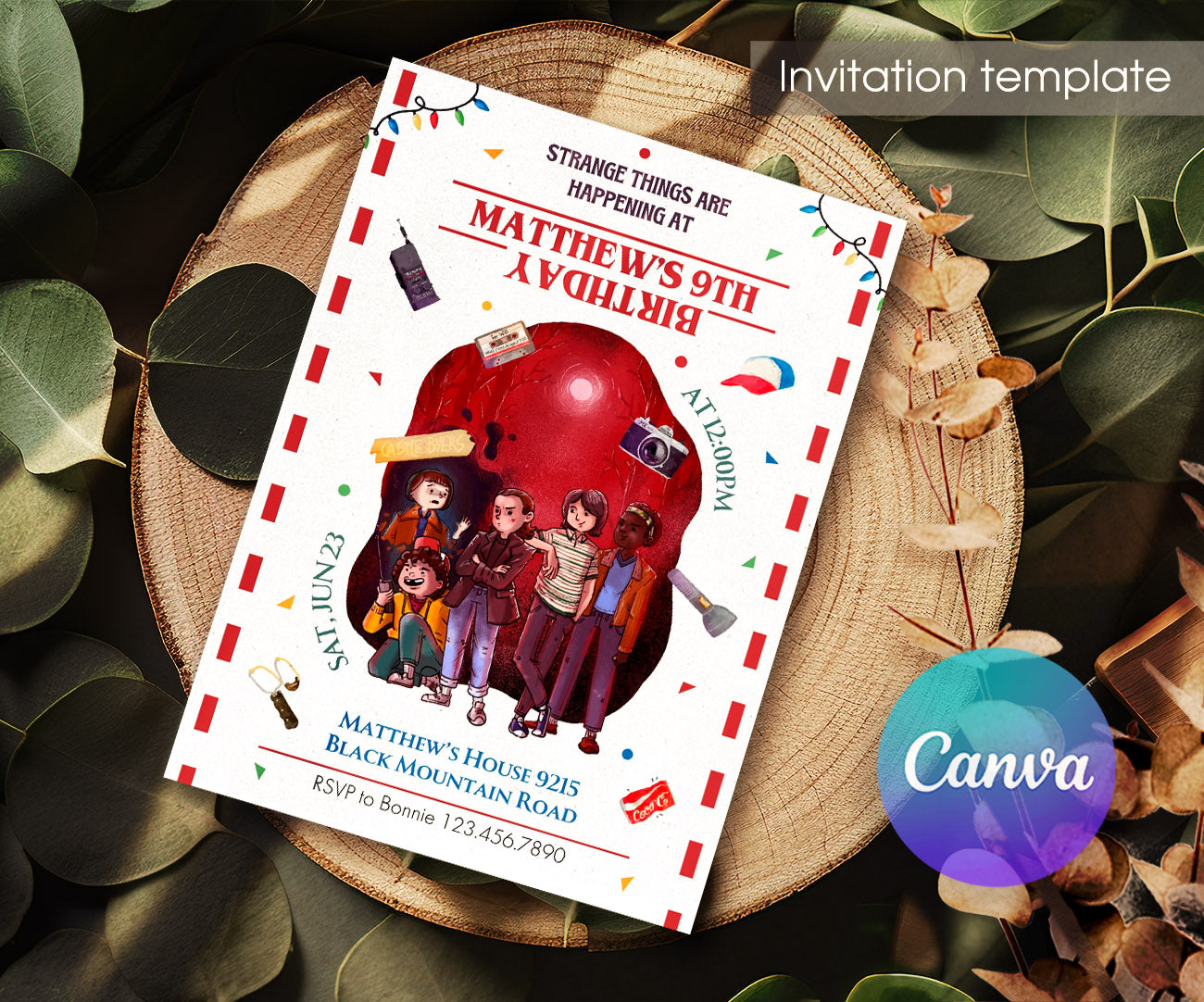 Stranger Things customizable invitation template | Share or Print | MK822