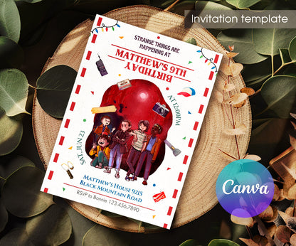 Stranger Things customizable invitation template | Share or Print | MK822
