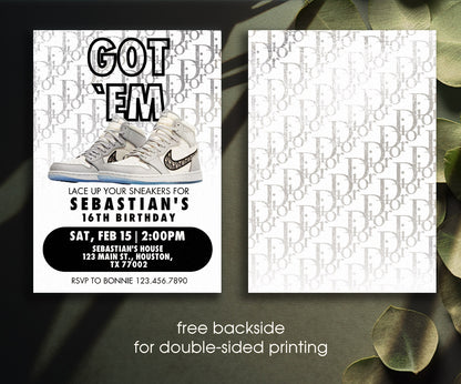 Sneaker Ball Air Jordan Nike customizable invitation template | Share or Print | LW519