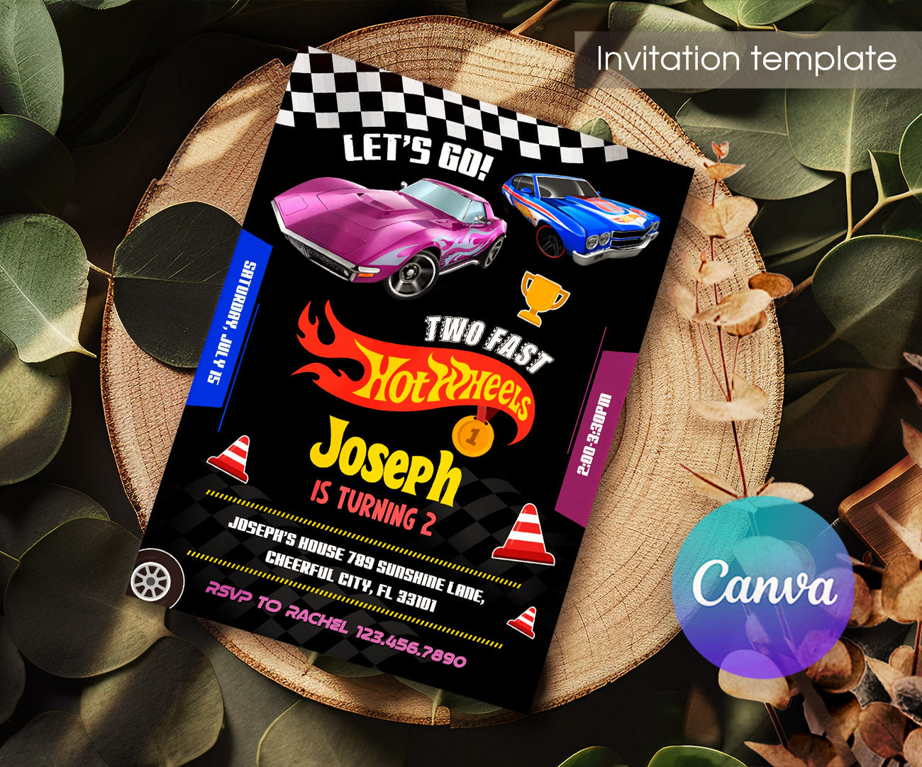 Hot Wheels Two Fast 2 Furious customizable invitation template | Share or Print | boy | YQ955