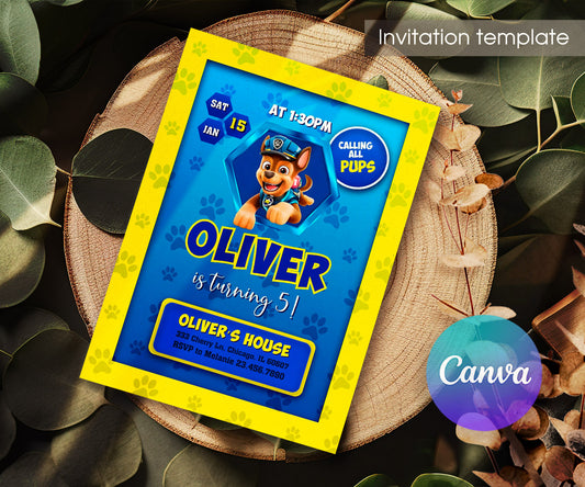 PAW Patrol customizable invitation template | Share or Print | WG461