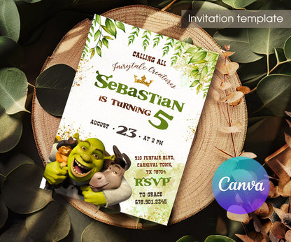 Shrek customizable invitation template | Share or Print | BP338