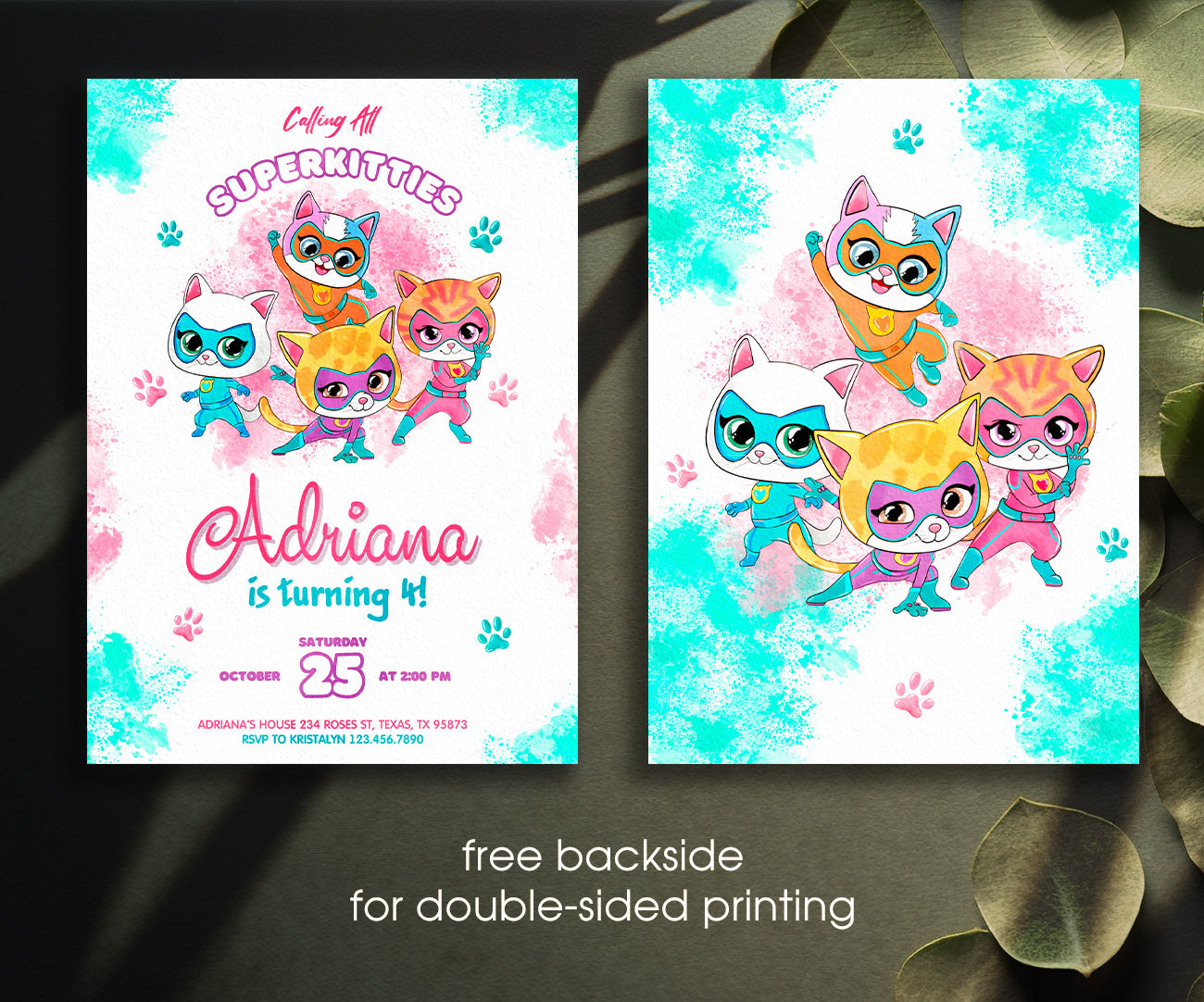 SuperKitties customizable invitation template | Share or Print | WV635