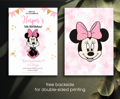 Minnie Mouse Disney Mickey customizable invitation template | Share or Print | girl | RK223