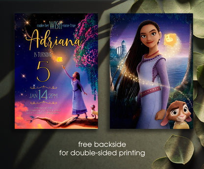 Wish Magic Asha customizable invitation template | Share or Print | girl | HA743