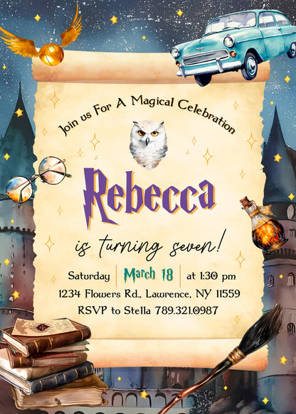 Harry Potter customizable invitation template | Share or Print | ZT151