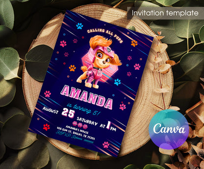 PAW Patrol customizable invitation template | Share or Print | AJ456