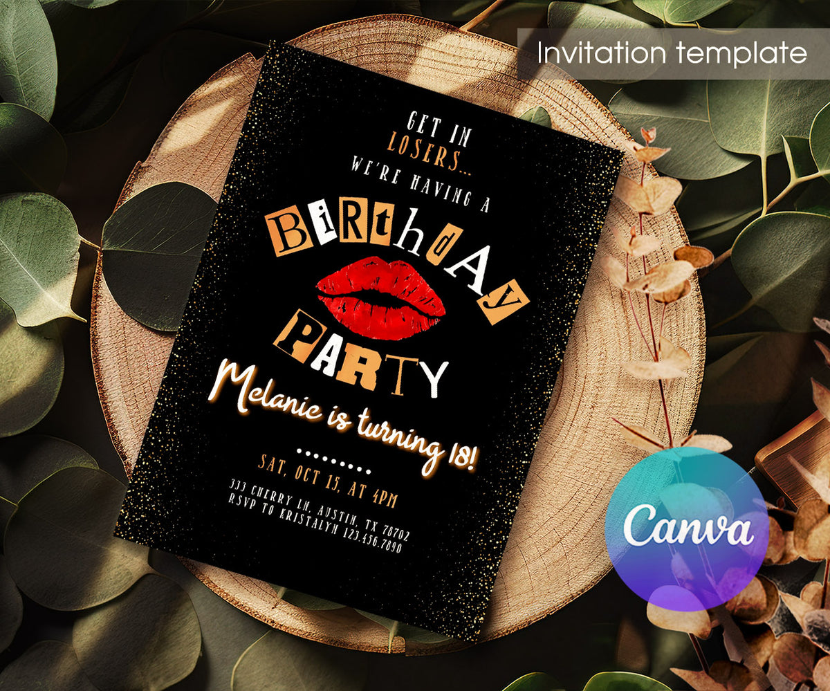 Mean Girls customizable invitation template | Share or Print | girl | MT075