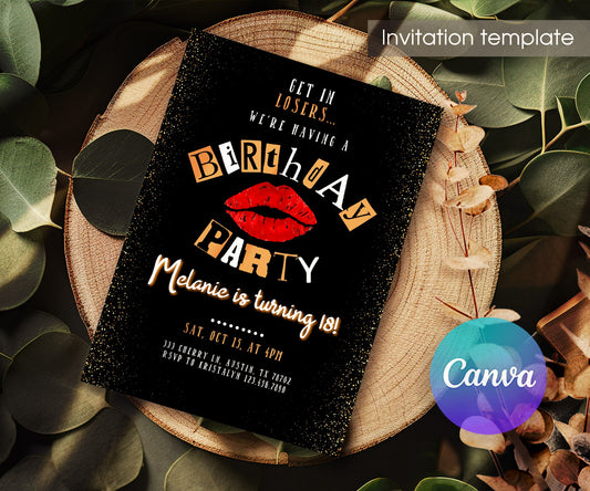 Mean Girls customizable invitation template | Share or Print | girl | MT075