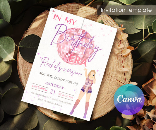 Taylor Swift Eras Tour customizable invitation template | Share or Print | girl | WX579