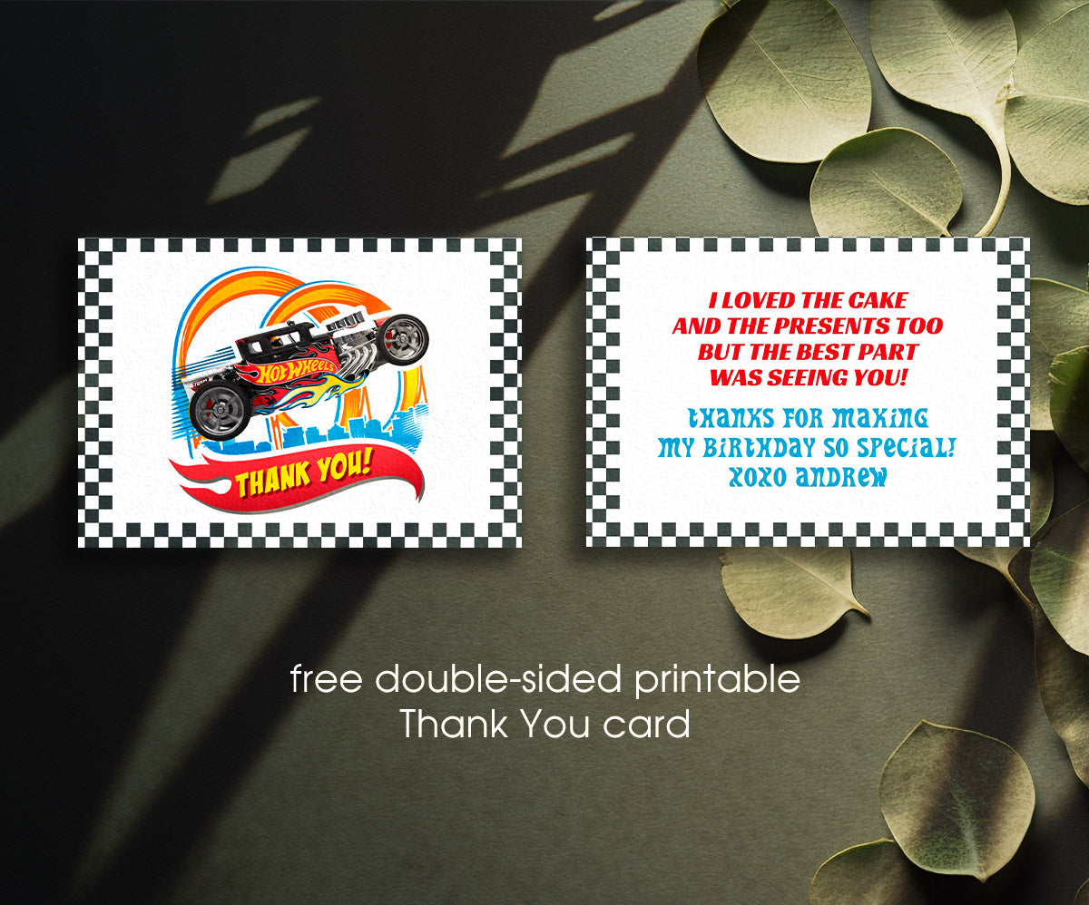 Hot Wheels Racing customizable invitation template | Share or Print | boy | VC942