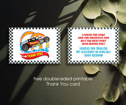 Hot Wheels Racing customizable invitation template | Share or Print | boy | VC942