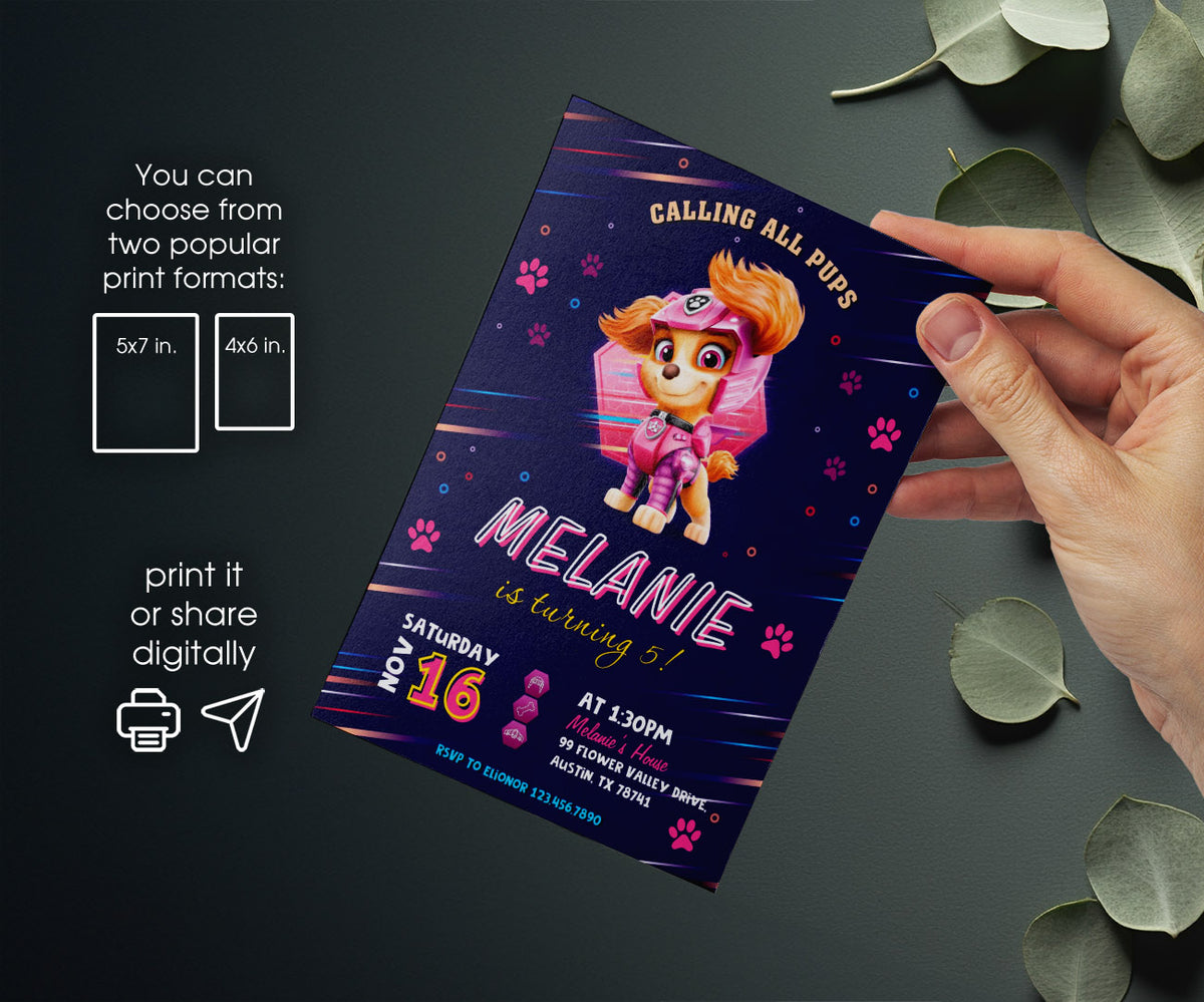 PAW Patrol customizable invitation template | Share or Print | DF674