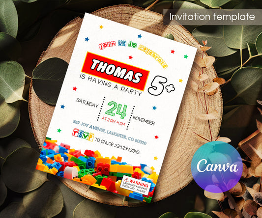 Lego customizable invitation template | Share or Print | OL742